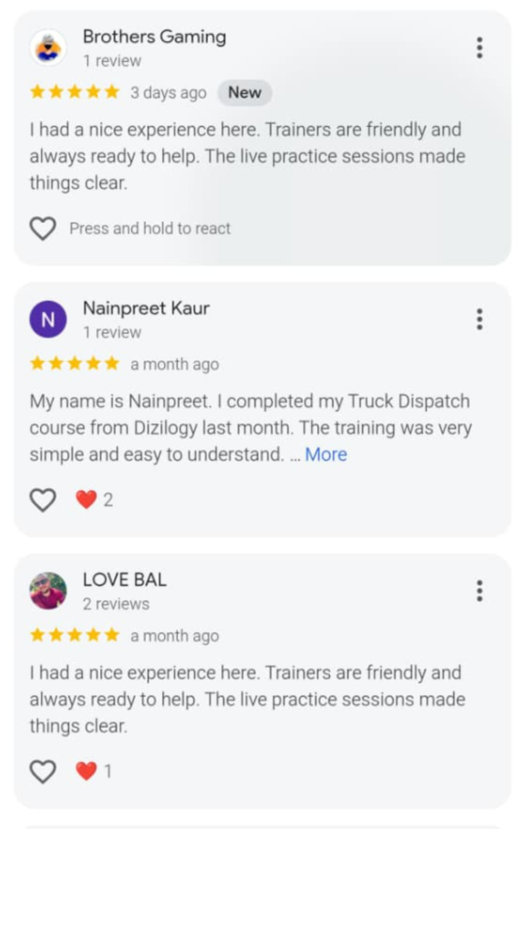 Dizilogy Student Google Reviews