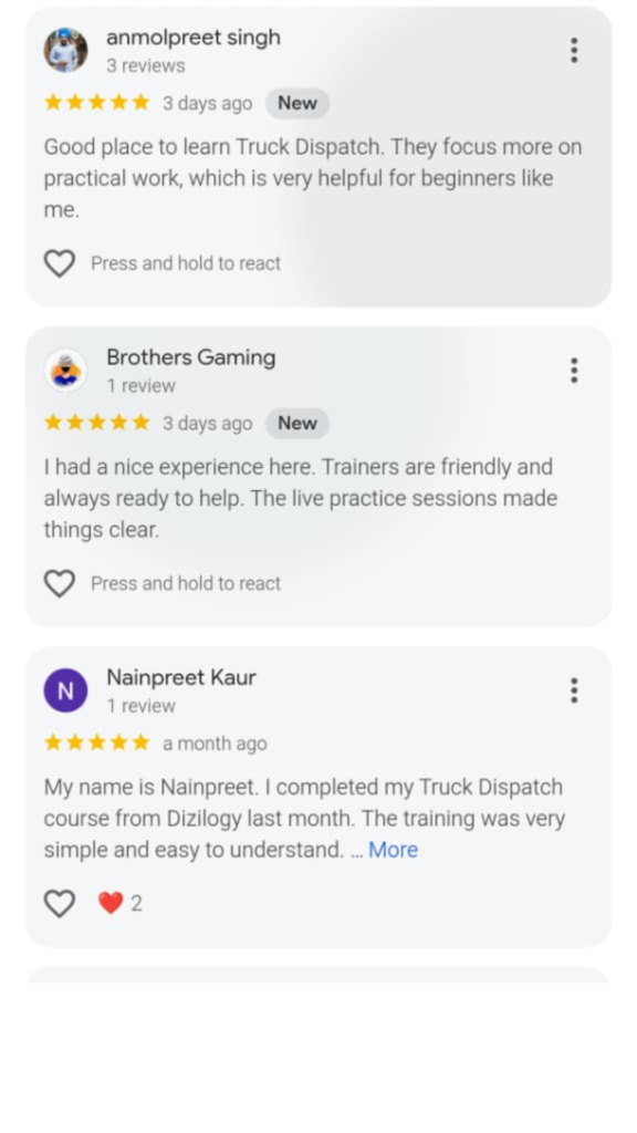 Dizilogy Student Google Reviews